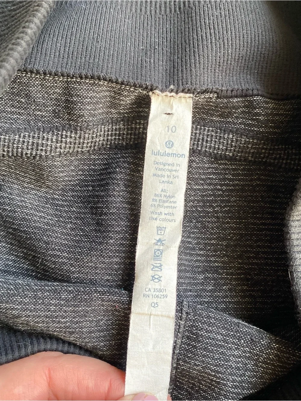 Lululemon Black Speckled High-Waist Leggings Womans Size 10 EUC